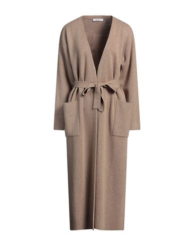 MAX MARA MAX MARA WOMAN OVERCOAT & TRENCH COAT CAMEL SIZE L WOOL, CASHMERE 