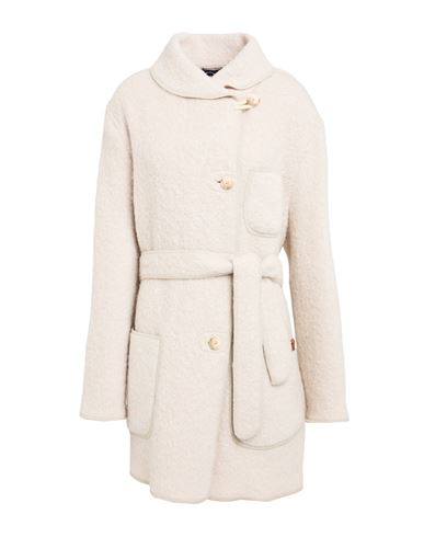 Emporio Armani Woman Coat Beige Size 6 Virgin Wool, Mohair Wool, Alpaca Wool, Polyamide