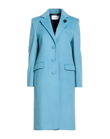 Lardini Woman Coat Slate Blue Size 6 Wool, Cashmere
