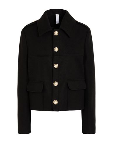 Woman Coat Navy Size 14 Cotton, Polyester, Synthetic fibers, Wool, Silk