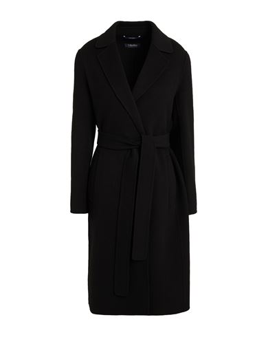 S Max Mara ' Woman Coat Black Size 8 Virgin Wool In Black