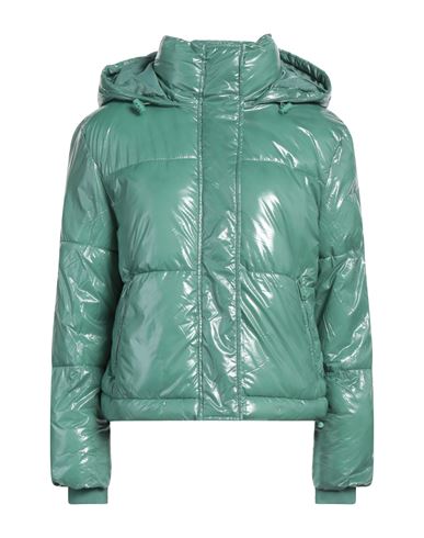 Guess Woman Puffer Green Size Xs Polyester, Polyurethane