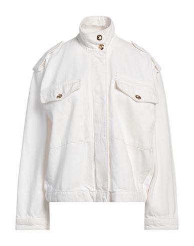 Shop Anine Bing Woman Denim Outerwear Ivory Size L Cotton, Organic Cotton
