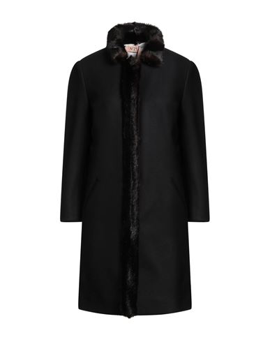 N°21 Woman Coat Black Size 6 Modal, Polyester, Wool, Polyamide, Elastane