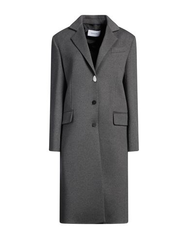 Ferragamo Woman Coat Lead Size 8 Virgin Wool, Cashmere In Grey