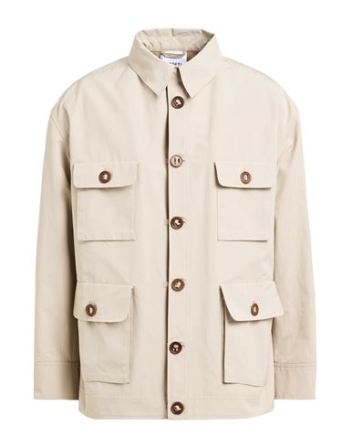 Aspesi Man Jacket Beige Size L Cotton, Polyester In Neutral