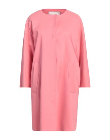 Compagnia Italiana Woman Overcoat & Trench Coat Pink Size 8 Cotton, Polyester, Elastane