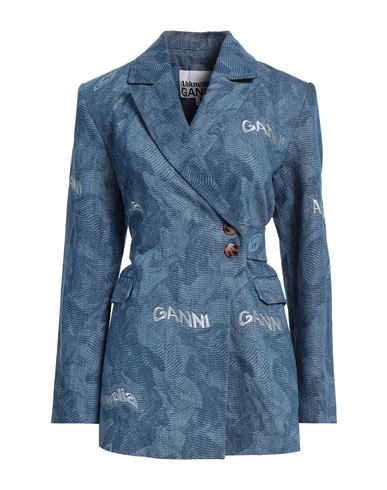Ahluwalia X Ganni Woman Denim Outerwear Blue Size 12 Cotton In Blue