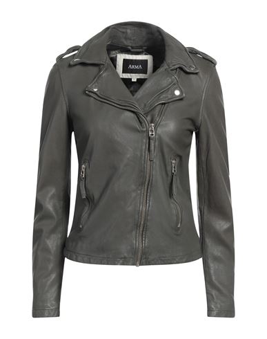 Arma Woman Jacket Military Green Size Xl Sheepskin In Green