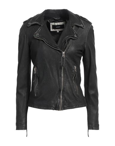 Arma Woman Jacket Charcoal Size L Sheepskin In Black