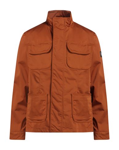 Three Stroke Man Overcoat & Trench Coat Rust Size Xxl Cotton, Elastane