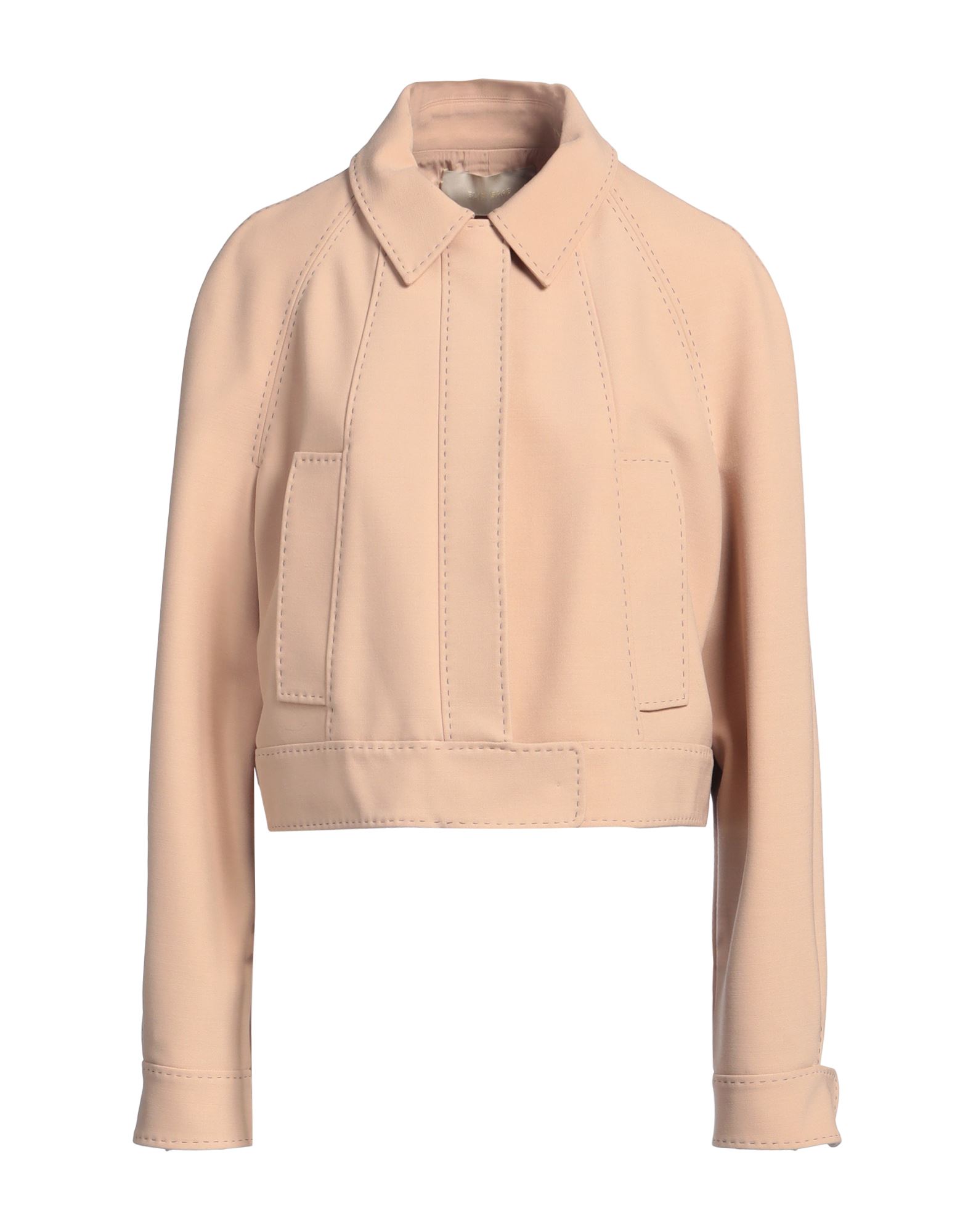 《セール開催中》ELIE SAAB レディース ジャケット＆ブルゾン ペールピンク 46 ポリエステル 52% / バージンウール 43% / ポリウレタン 5%