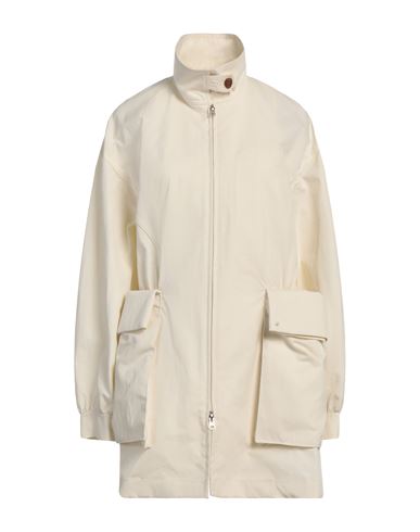 Low Classic Woman Overcoat & Trench Coat Cream Size M Cotton, Recycled Nylon