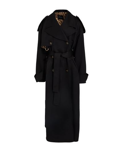 Shop Blumarine Woman Overcoat & Trench Coat Black Size 4 Polyester, Wool, Elastane