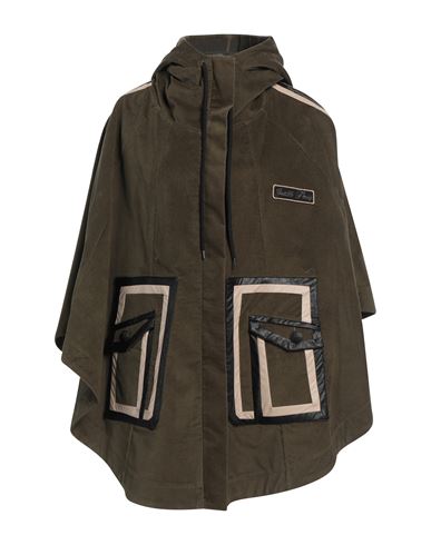 Shop Gaelle Paris Gaëlle Paris Woman Cape Military Green Size 4 Cotton, Elastane, Polyurethane