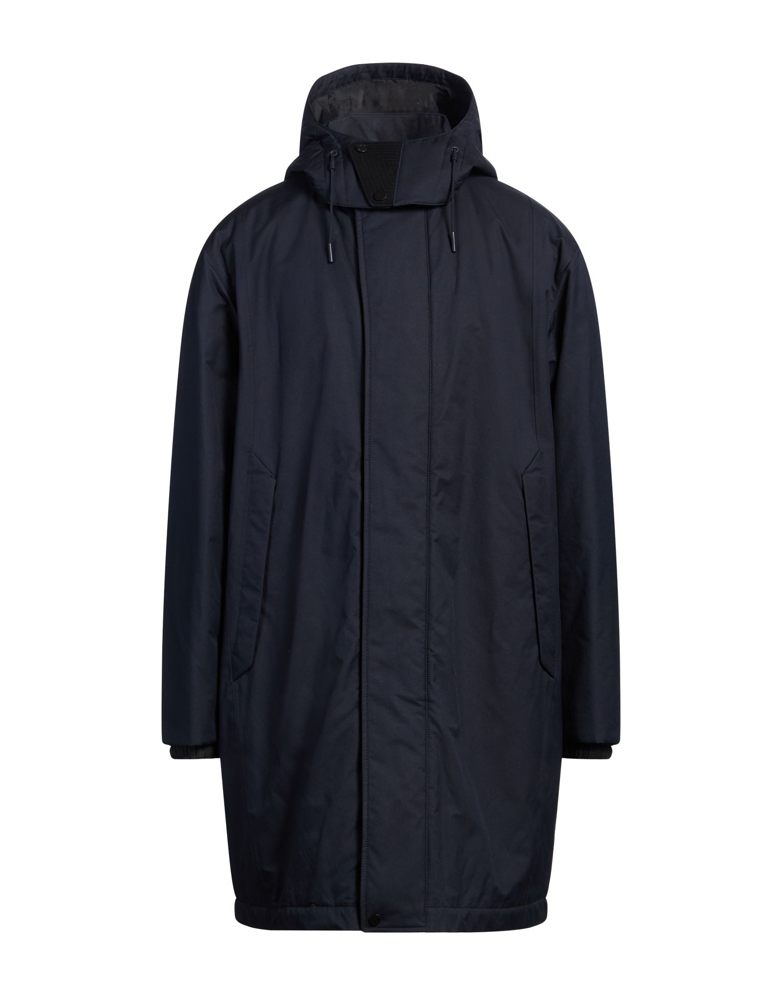 《セール開催中》ZEGNA メンズ コート ミッドナイトブルー 46 コットン 66% / ポリエステル 34% / 牛革（カーフ）