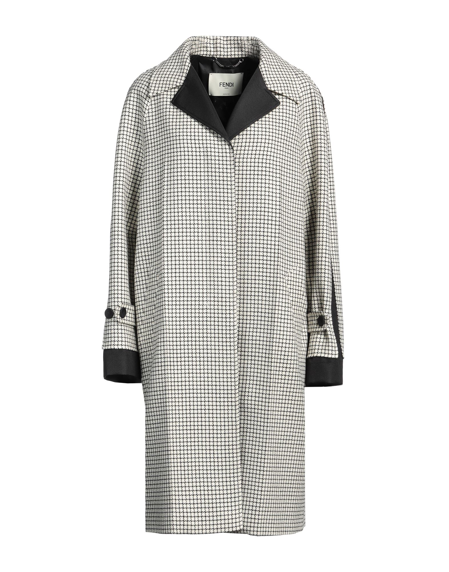 《セール開催中》FENDI レディース アウター＆トレンチコート アイボリー 40 バージンウール 100% / シルク / ポリエステル