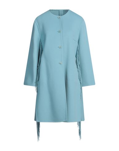 Ermanno Scervino Woman Coat Turquoise Size 6 Virgin Wool