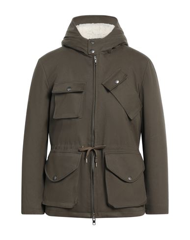 Grey Daniele Alessandrini Man Overcoat & Trench Coat Military Green Size 40 Cotton, Elastane