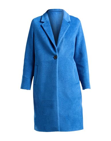 Mariuccia Woman Coat Blue Size 8 Polyester In Blue