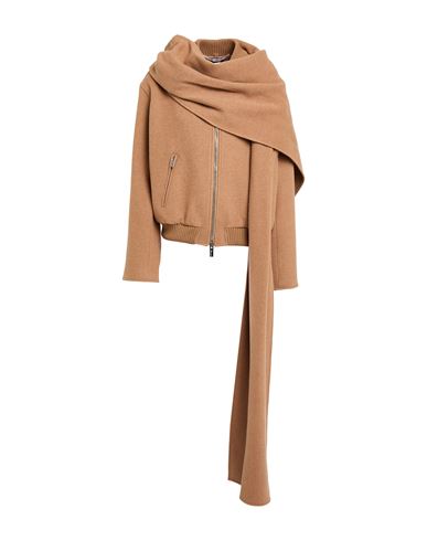 Blumarine Woman Jacket Camel Size 8 Wool, Polyamide, Viscose In Brown