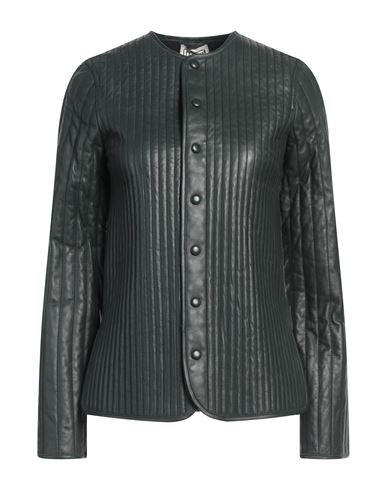 Totême Toteme Woman Shirt Dark Green Size 2 Lambskin In Green