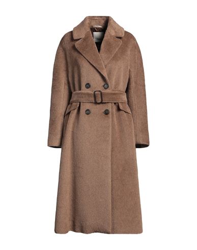 's Max Mara Woman Coat Camel Size 10 Alpaca Wool, Virgin Wool