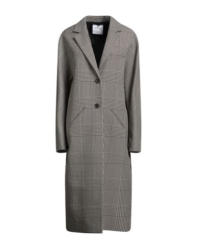 Courrèges Cocoon Checked Coat In Gray