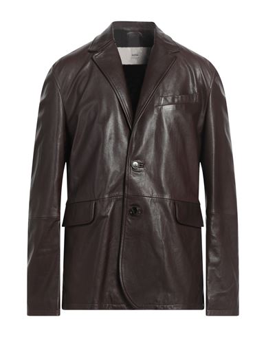 Ami Alexandre Mattiussi Man Blazer Dark Brown Size M Cow Leather