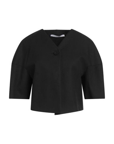 Maison Laviniaturra Woman Jacket Black Size 6 Cotton, Linen, Viscose, Elastane