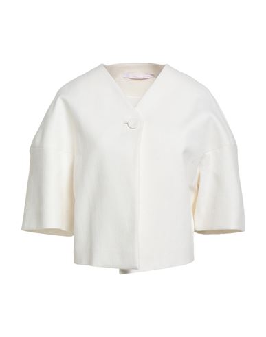 Maison Laviniaturra Woman Jacket Ivory Size 10 Cotton, Linen, Viscose, Elastane