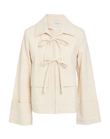MAISON LAVINIATURRA MAISON LAVINIATURRA WOMAN JACKET BEIGE SIZE 10 COTTON, LINEN, VISCOSE, ELASTANE 