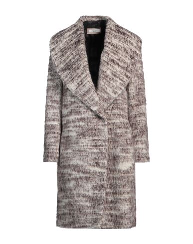 PESERICO PESERICO WOMAN COAT LIGHT GREY SIZE 10 ALPACA WOOL, VIRGIN WOOL, POLYAMIDE 