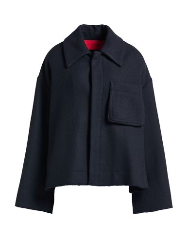 Virginia Bizzi Woman Jacket Midnight Blue Size 8 Wool, Polyester, Polyamide