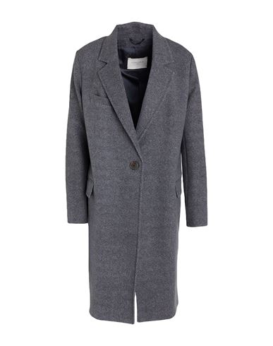 Circolo 1901 Woman Coat Midnight Blue Size 6 Cotton, Elastane In Gray