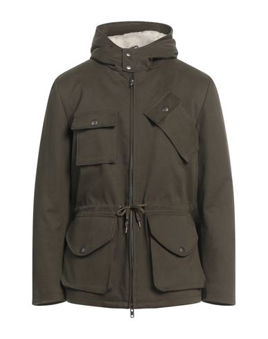 Grey Daniele Alessandrini Man Overcoat & Trench Coat Military Green Size 40 Cotton, Elastane In Brown