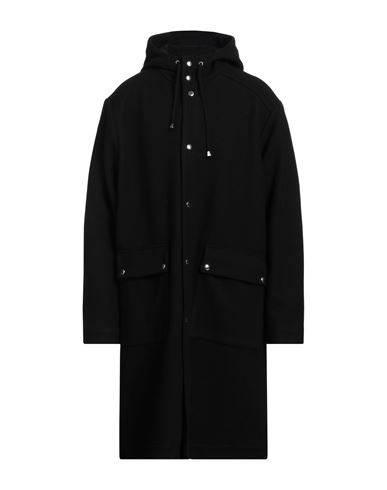 Aspesi Man Coat Black Size 42 Virgin Wool, Polyamide