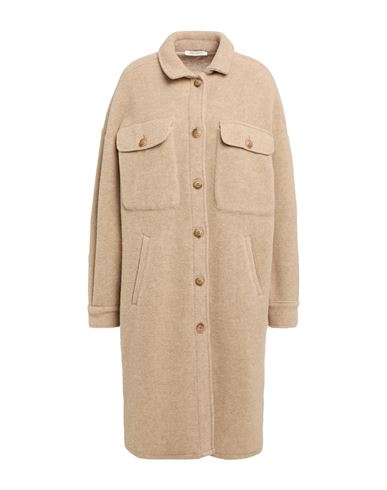 Hinnominate Woman Coat Beige Size M Polyester, Virgin Wool