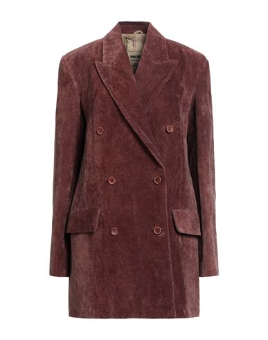Uma Wang Woman Coat Brick Size Xs Cotton, Linen In Red