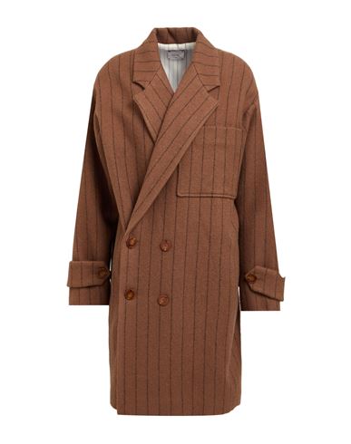 Alysi Chocolat Woman Coat Brown Size 6 Virgin Wool, Polyamide