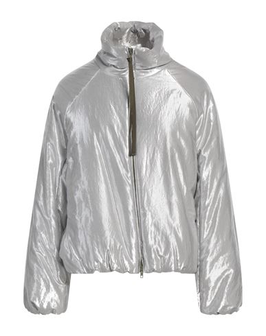 ALYSI ALYSI CRÈME WOMAN JACKET SILVER SIZE 8 COTTON, POLYESTER 