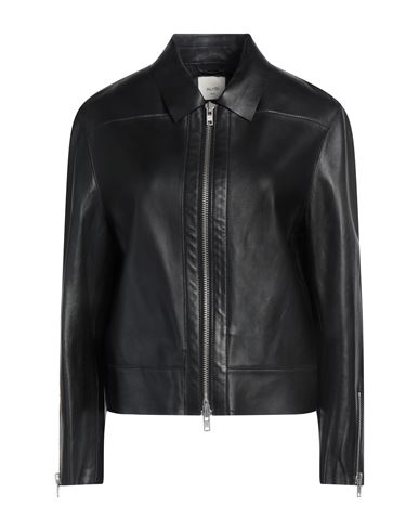 ALYSI ALYSI CRÈME WOMAN JACKET BLACK SIZE 4 LEATHER 