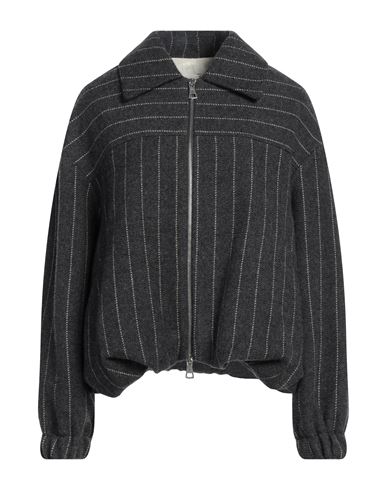 ALYSI ALYSI CHOCOLAT WOMAN JACKET CHARCOAL SIZE 6 VIRGIN WOOL, POLYAMIDE, WOOL, VISCOSE 