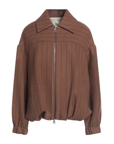 ALYSI ALYSI CHOCOLAT WOMAN JACKET BROWN SIZE 6 VIRGIN WOOL, POLYAMIDE, WOOL, VISCOSE 