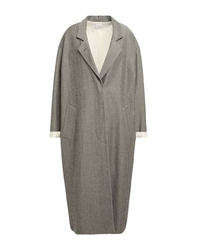 ALYSI ALYSI WOMAN OVERCOAT & TRENCH COAT GREY SIZE 6 COTTON, VIRGIN WOOL 