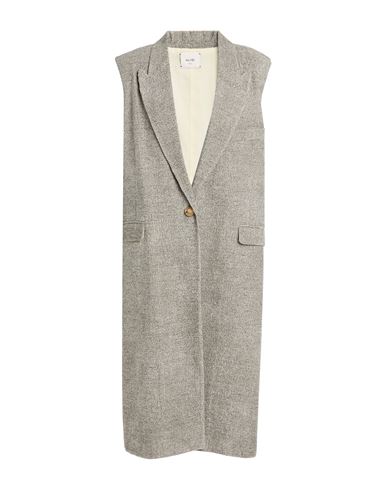 Shop Alysi Crème Woman Overcoat & Trench Coat Grey Size 6 Viscose, Virgin Wool, Wool