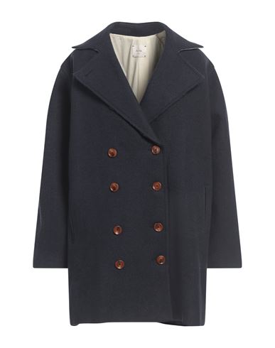 ALYSI ALYSI CRÈME WOMAN COAT MIDNIGHT BLUE SIZE 6 VIRGIN WOOL, VISCOSE 