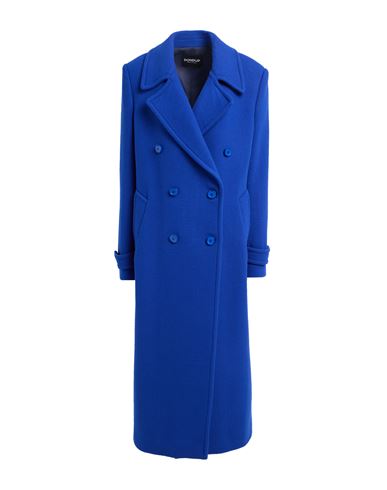 Dondup Woman Coat Bright Blue Size 8 Virgin Wool, Polyamide, Cashmere