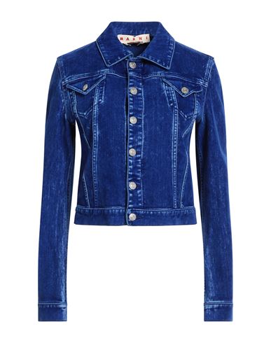 Marni Woman Jacket Blue Size 8 Cotton, Acrylic, Viscose