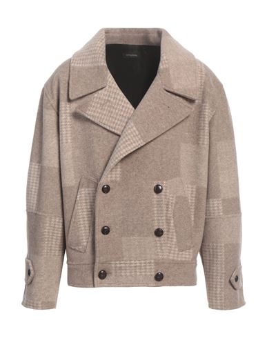 Imperial Man Coat Taupe Size L Polyester, Wool, Acrylic